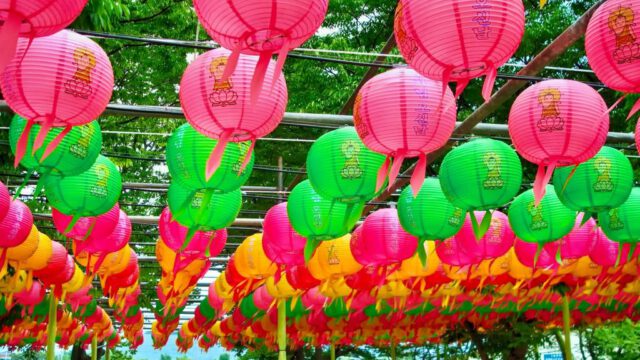 Luces de colores en Corea del Sur