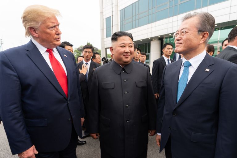 Trump, Kim Jong-un y Moon Jae-in
