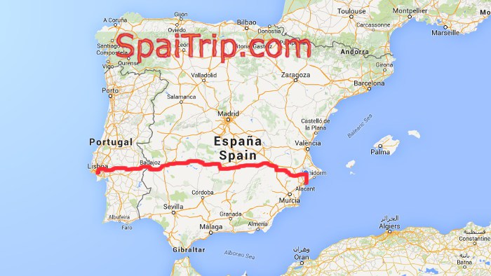 Mapa Vuelta por el Mundo en bicicleta Portugal y España