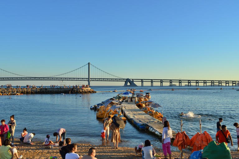 Playa de Gwangalli en Busan, Corea del Sur