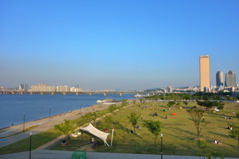 Río Han en Seúl, Corea del Sur