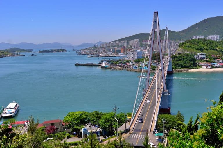 Ciudad de Yeosu en Corea del Sur